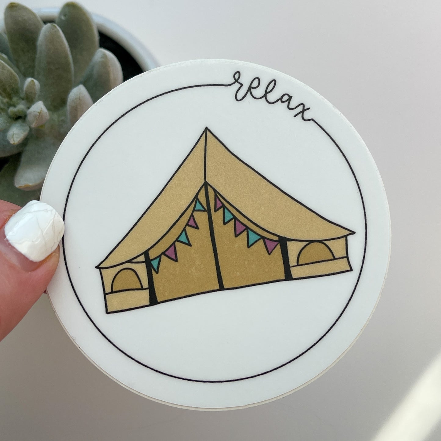 Relax Tent Waterproof Sticker