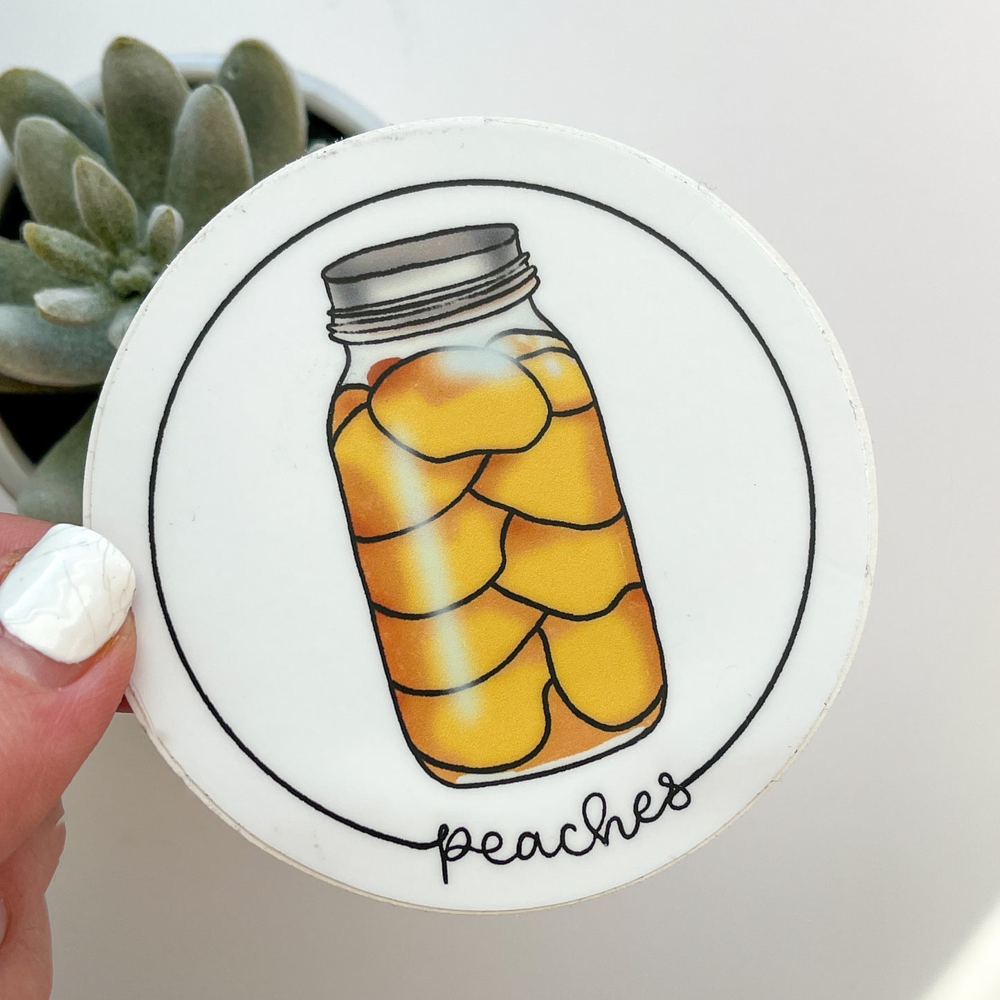 Jarred Peaches Waterproof Sticker