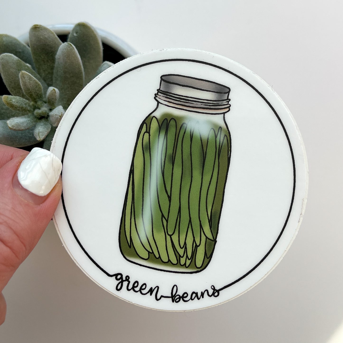 Jarred Green Beans Waterproof Sticker