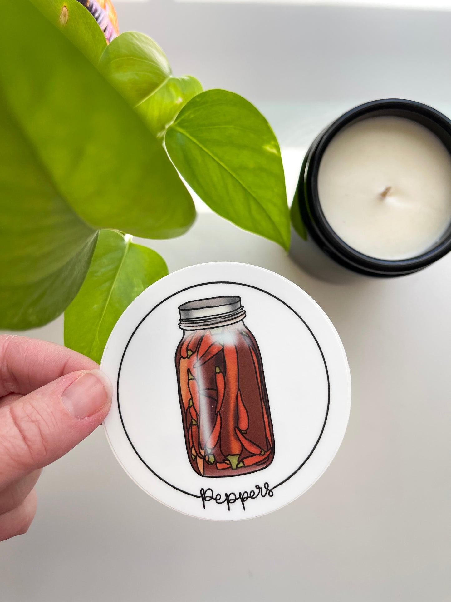 Jarred Peppers Waterproof Sticker