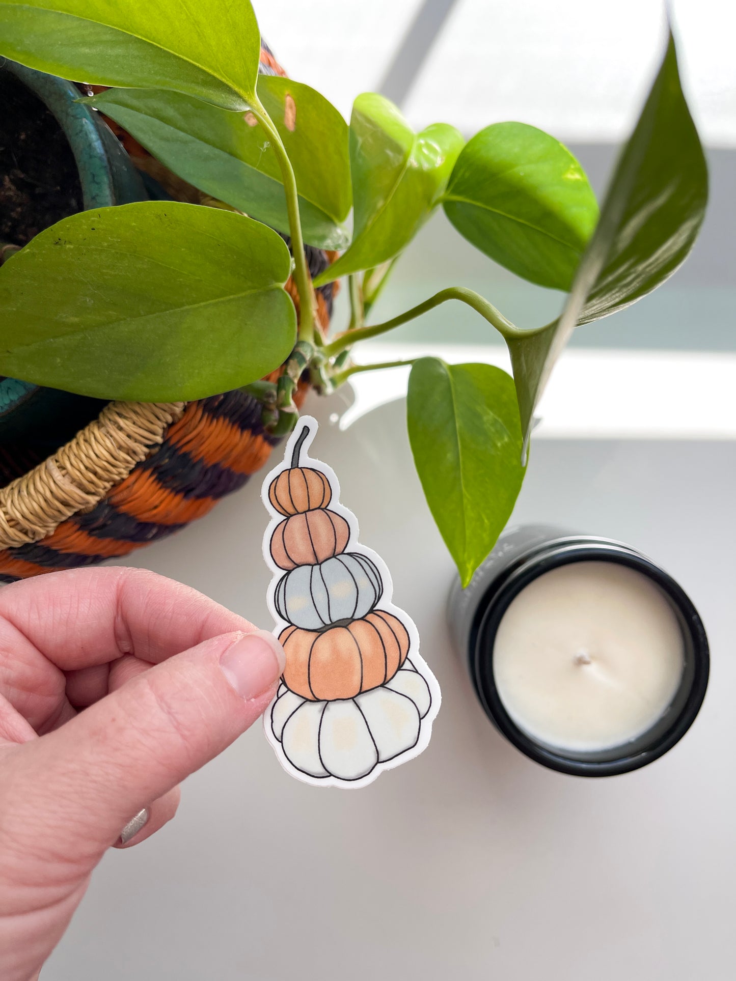 Pumpkin Stack Waterproof Sticker