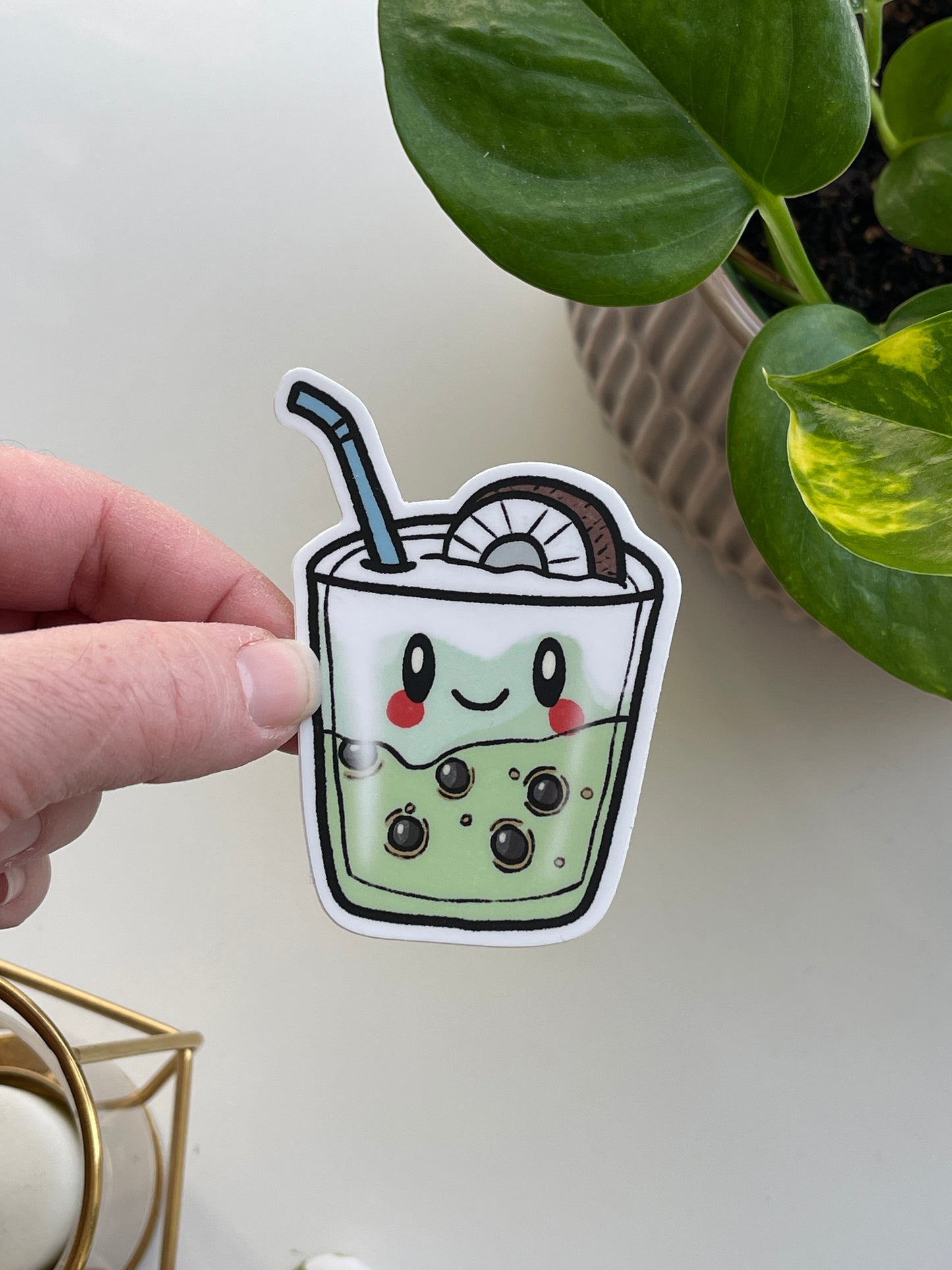 Kawaii Boba Tea Waterproof Sticker