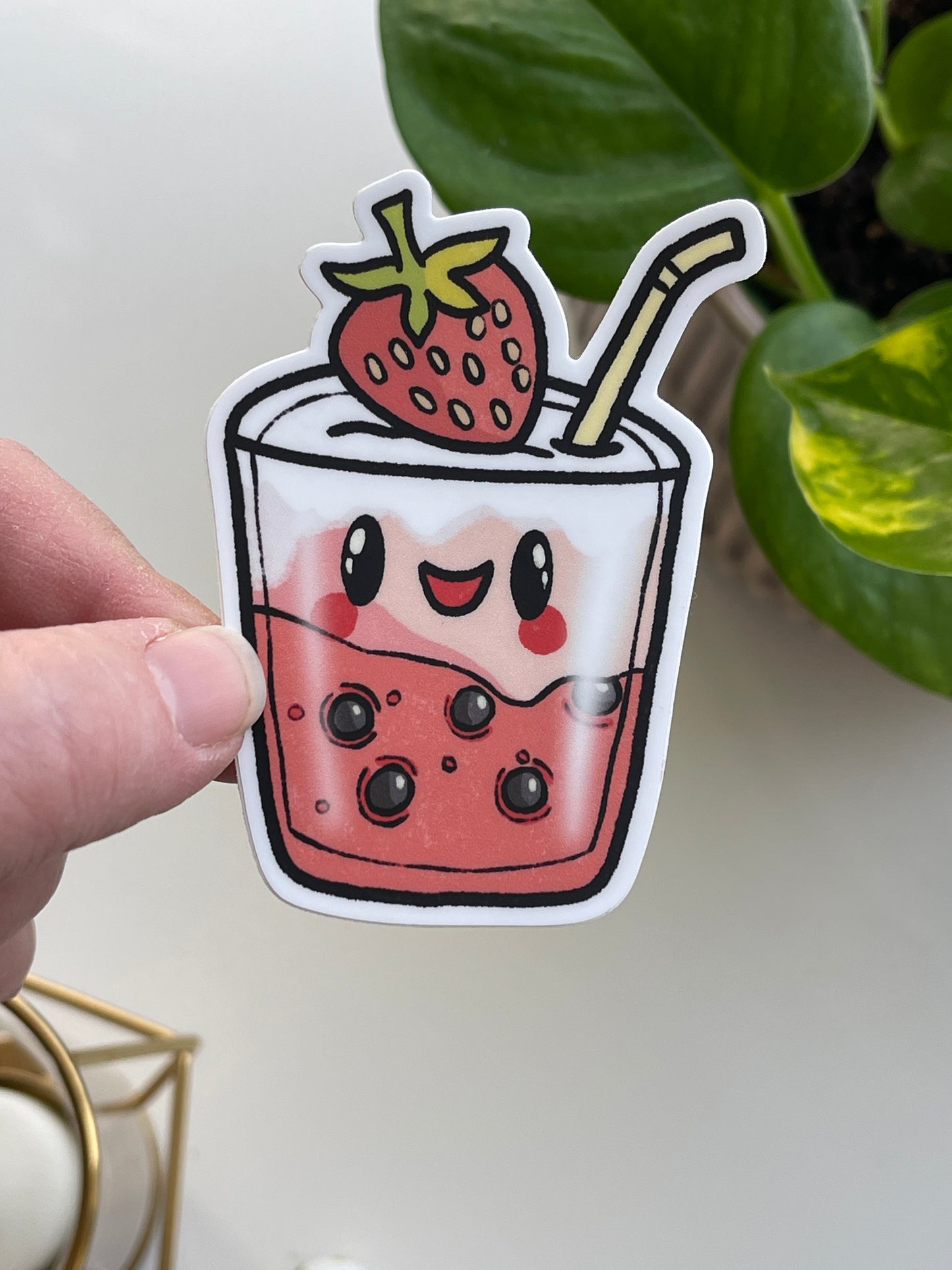 Kawaii Boba Tea Waterproof Sticker