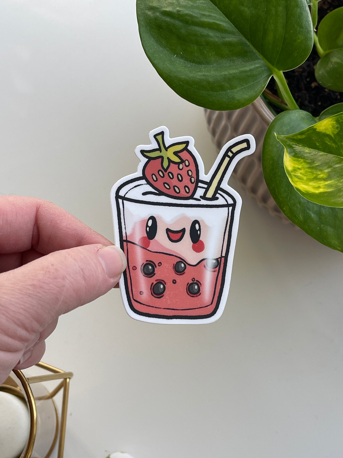 Kawaii Boba Tea Waterproof Sticker