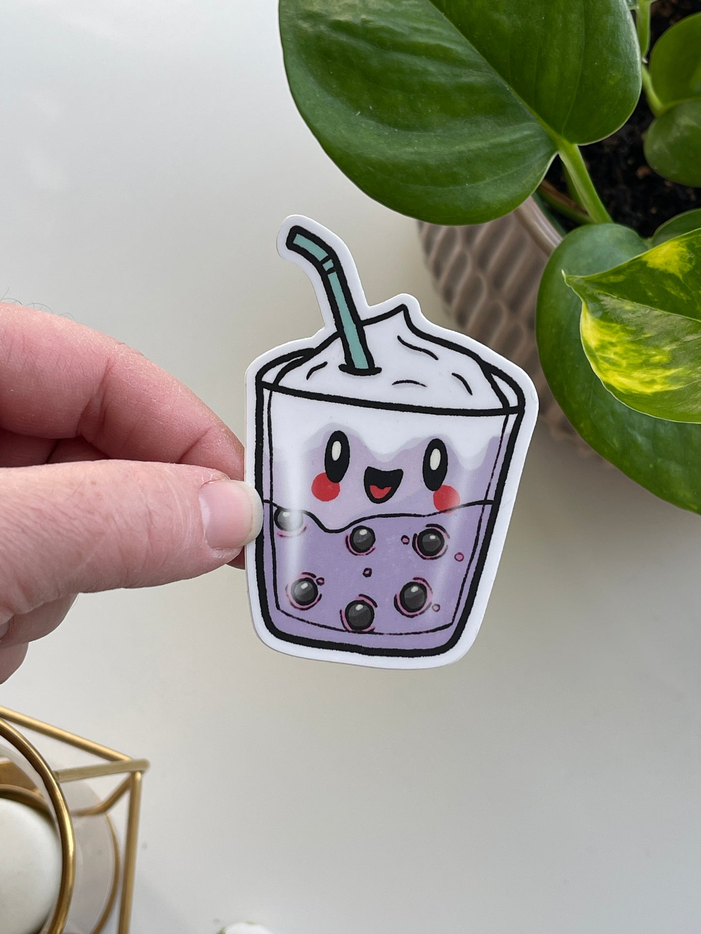 Kawaii Boba Tea Waterproof Sticker
