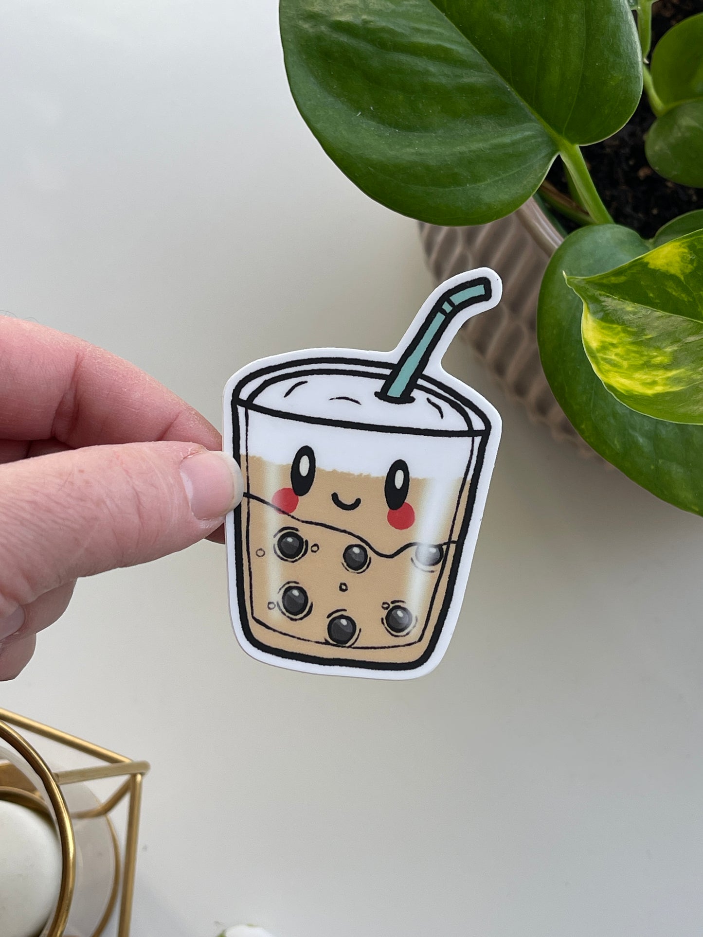 Kawaii Boba Tea Waterproof Sticker