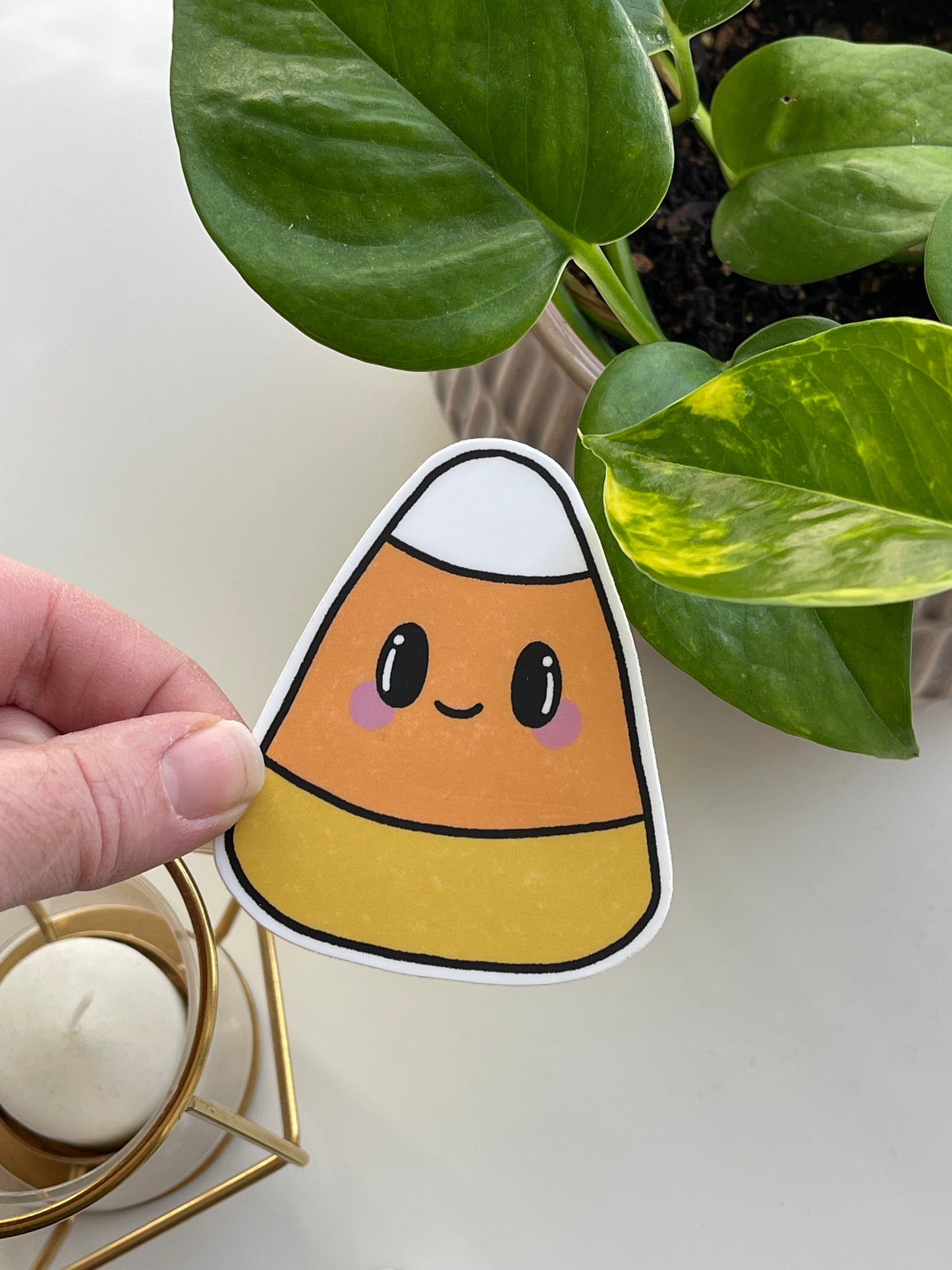Cornelia the Candy Corn Spooky Pals Waterproof Sticker