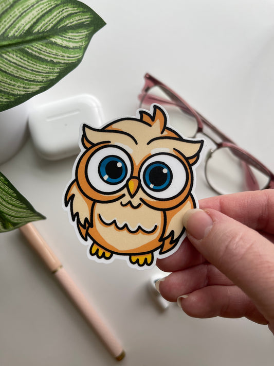 Yolanda Yellow Kawaii Owl Handmade Sticker
