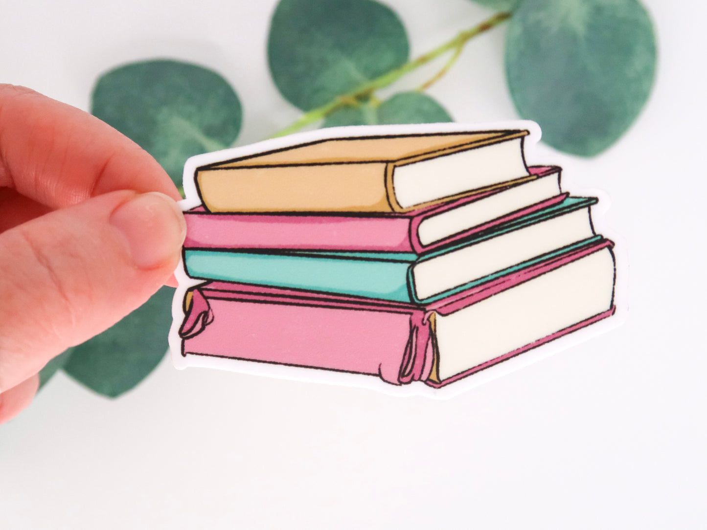 Book Stack Waterproof Sticker