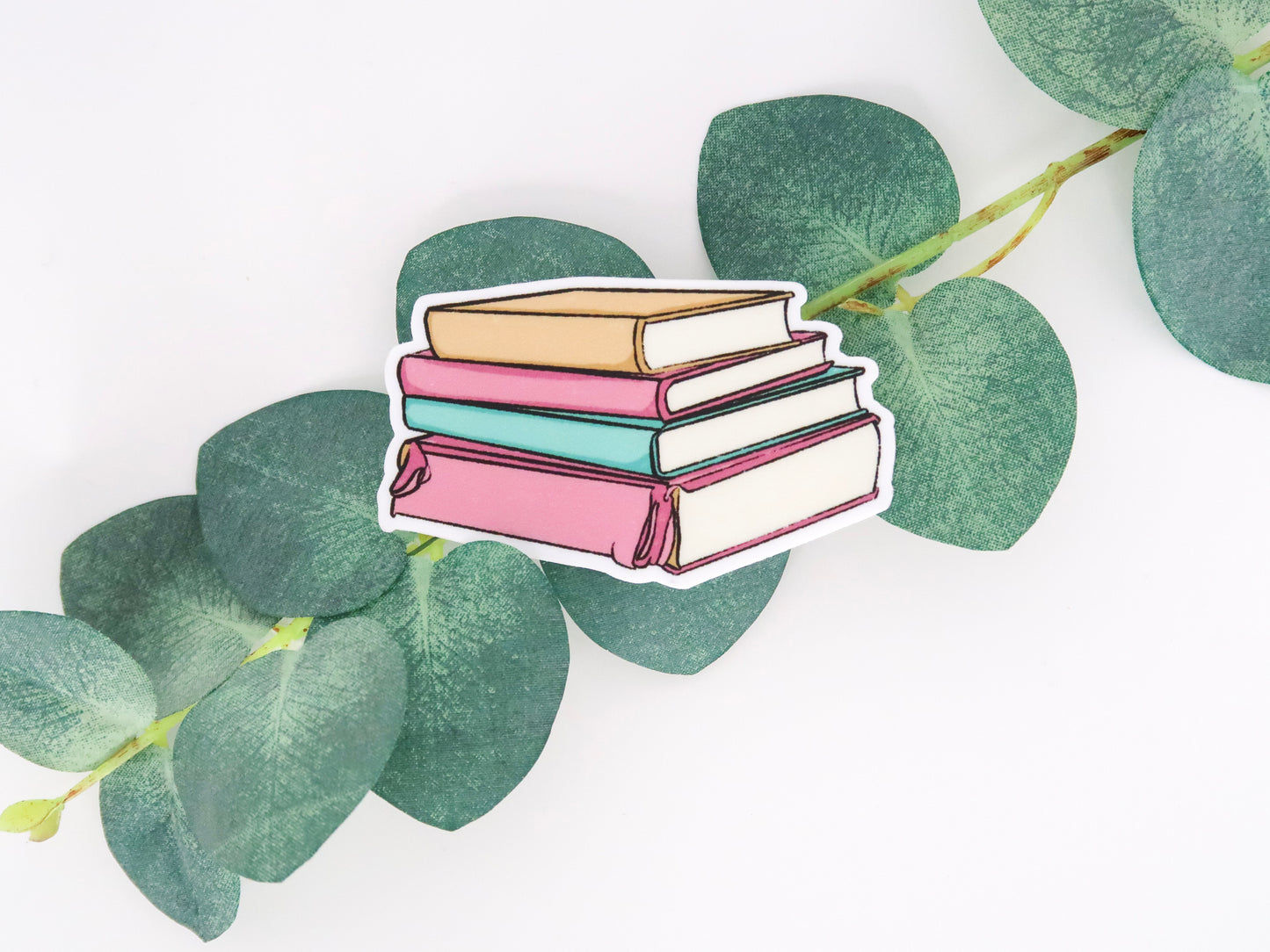 Book Stack Waterproof Sticker