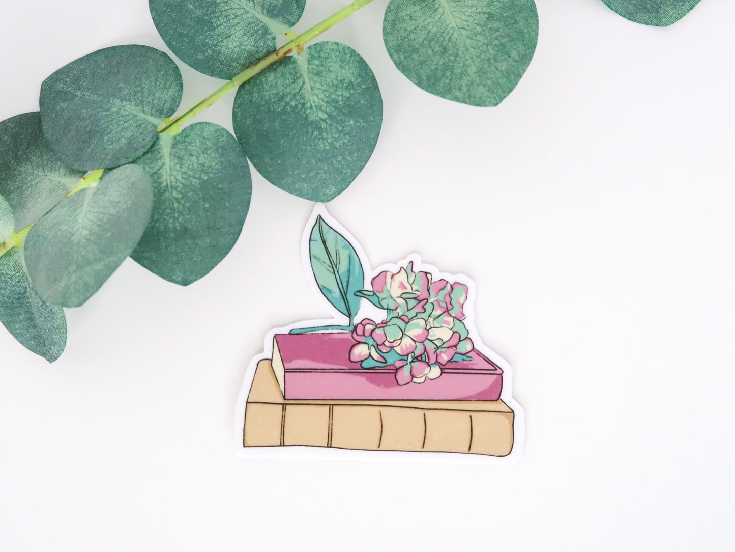 Hydrangea Books Waterproof Sticker