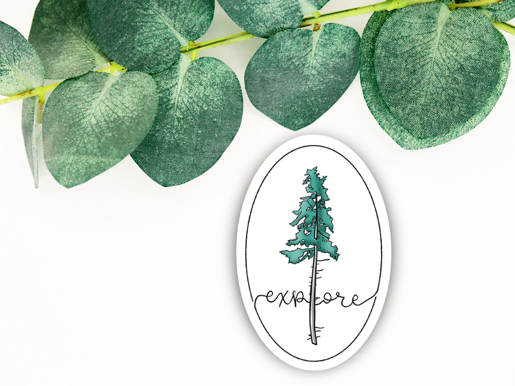 Explore Tree Waterproof Sticker