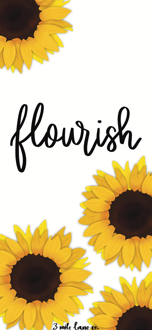 Free Flourish Sunflower Wallpaper for iPhone
