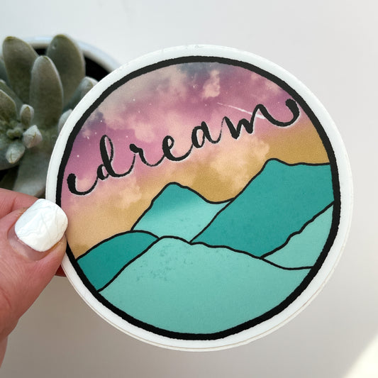 Mountain Dreams Waterproof Sticker