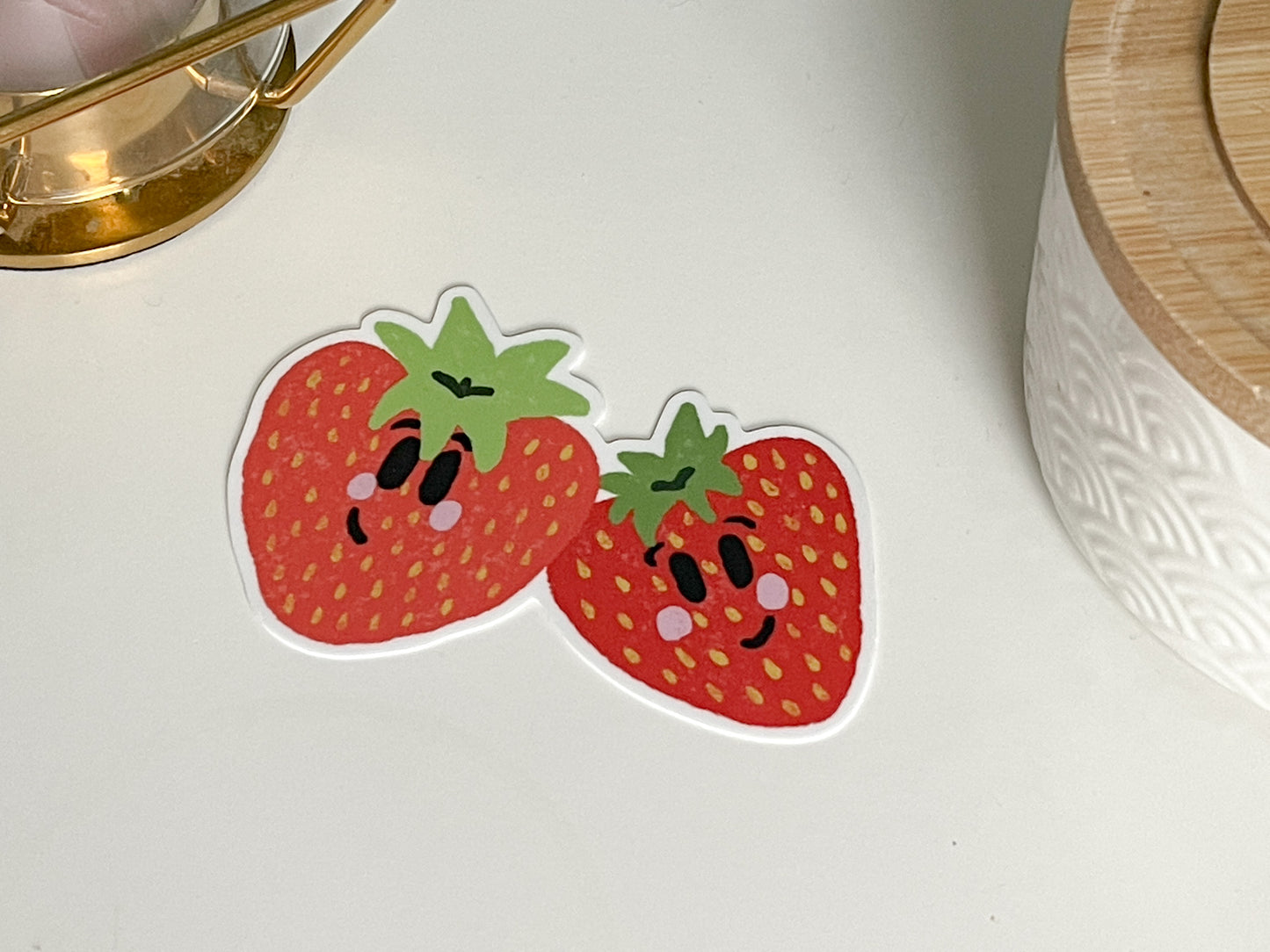 Seth and Susy the Strawberries Waterproof Sticker