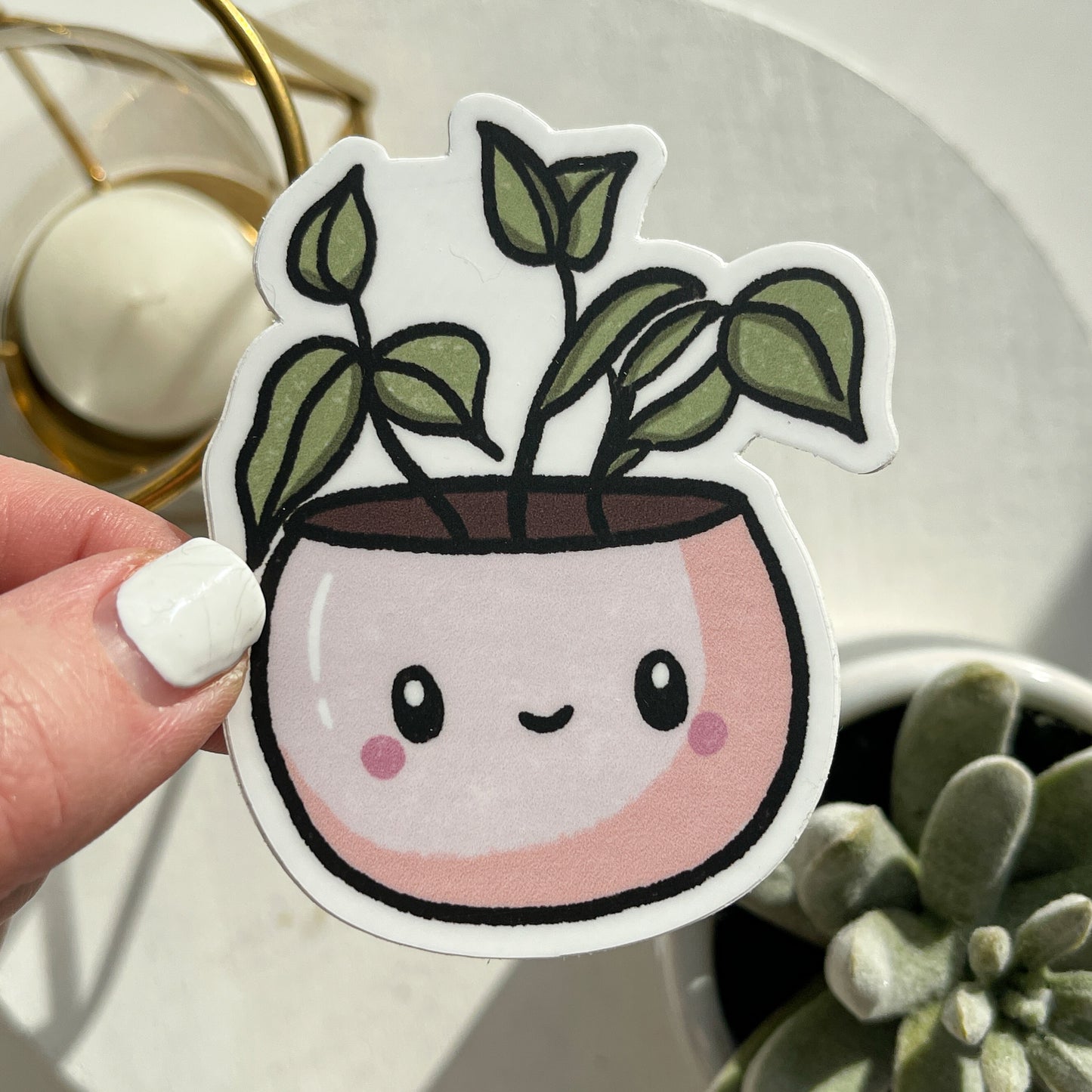 Pinky Plant Pals Waterproof Sticker