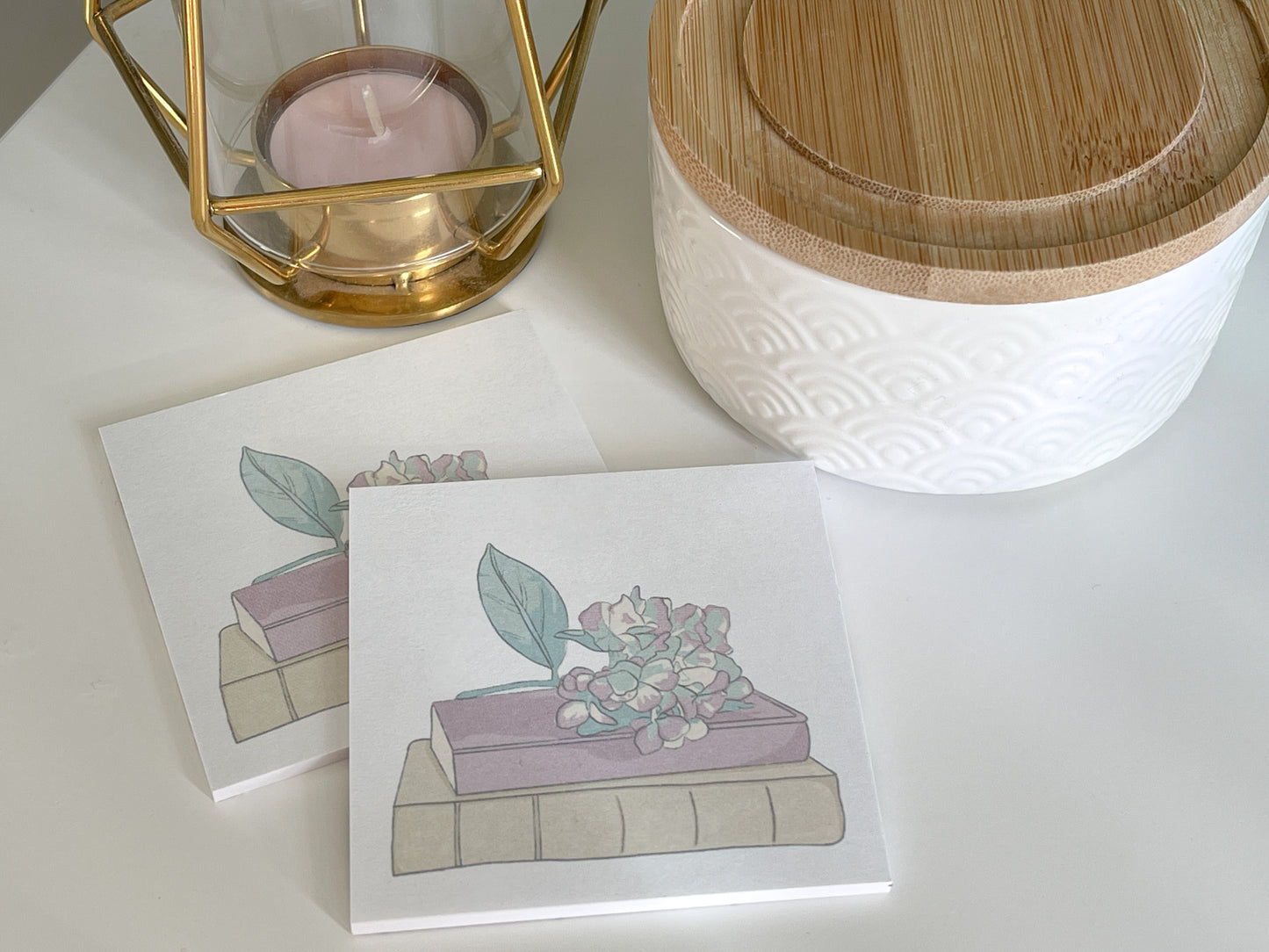 Pack of TWO Hydrangea Book Sticky Note Pads