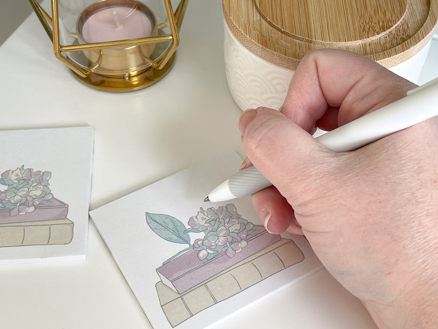 Pack of TWO Hydrangea Book Sticky Note Pads