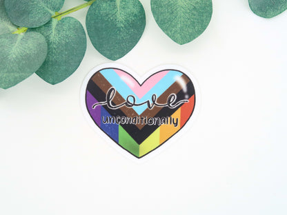 Love Unconditionally Pride Waterproof Sticker
