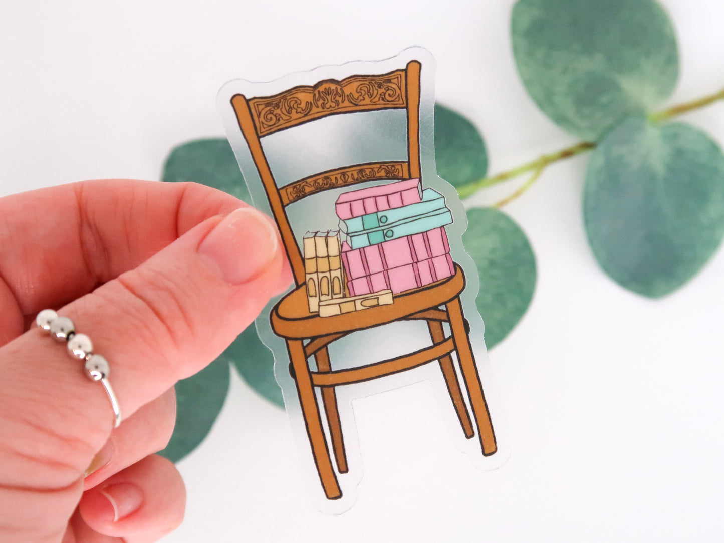 Book Chair CLEAR Waterproof Sticker