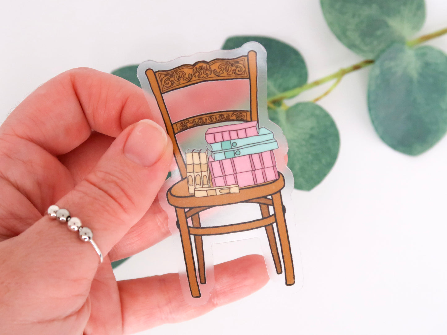 Book Chair CLEAR Waterproof Sticker