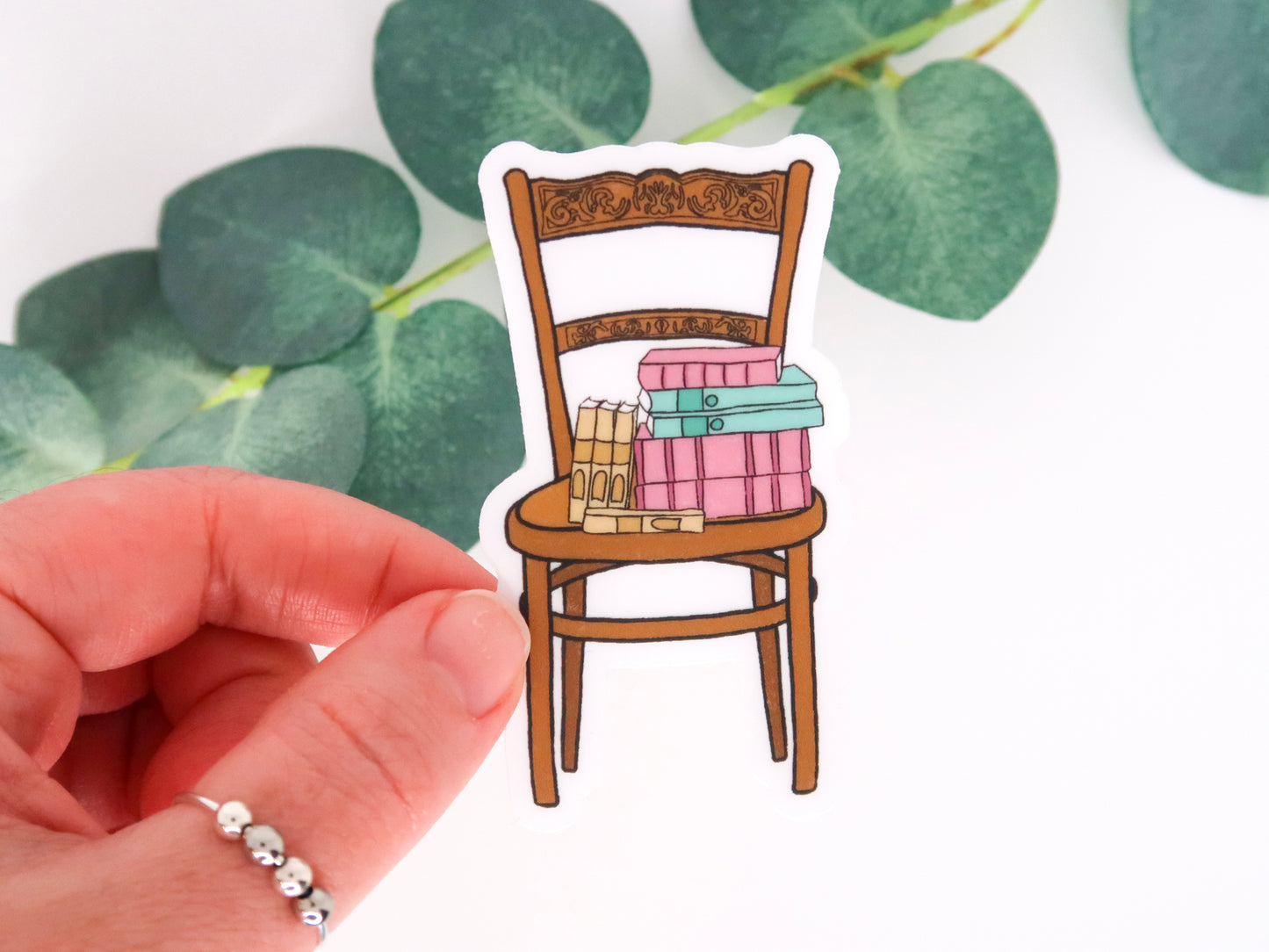 Book Chair CLEAR Waterproof Sticker