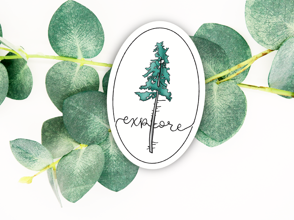 Explore Tree Waterproof Sticker