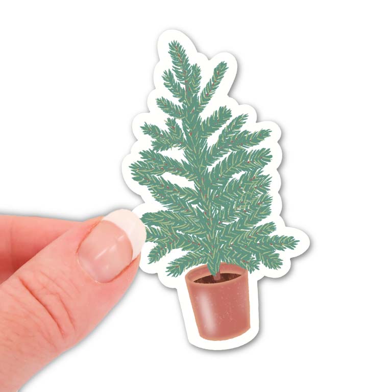 Potted Tree Waterproof Sticker