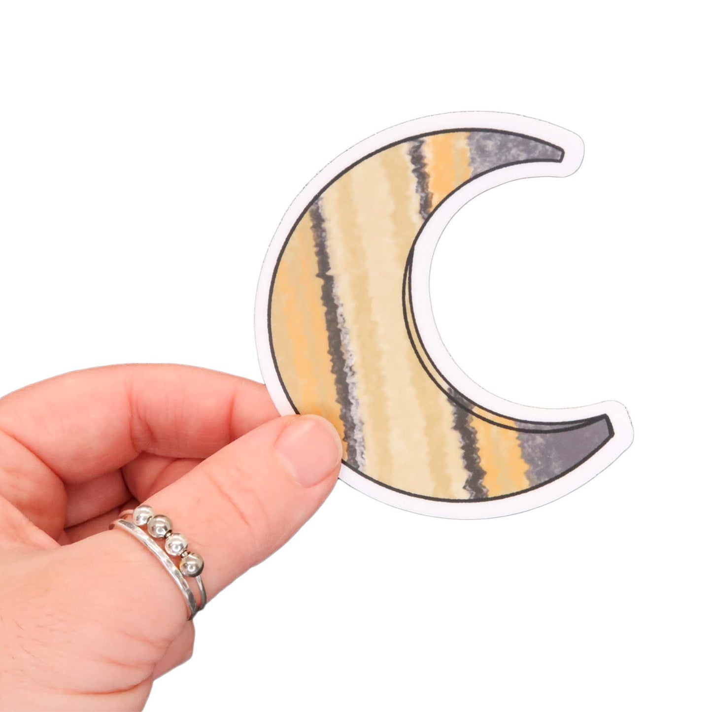 Crescent Bumble Bee Moon Waterproof Sticker