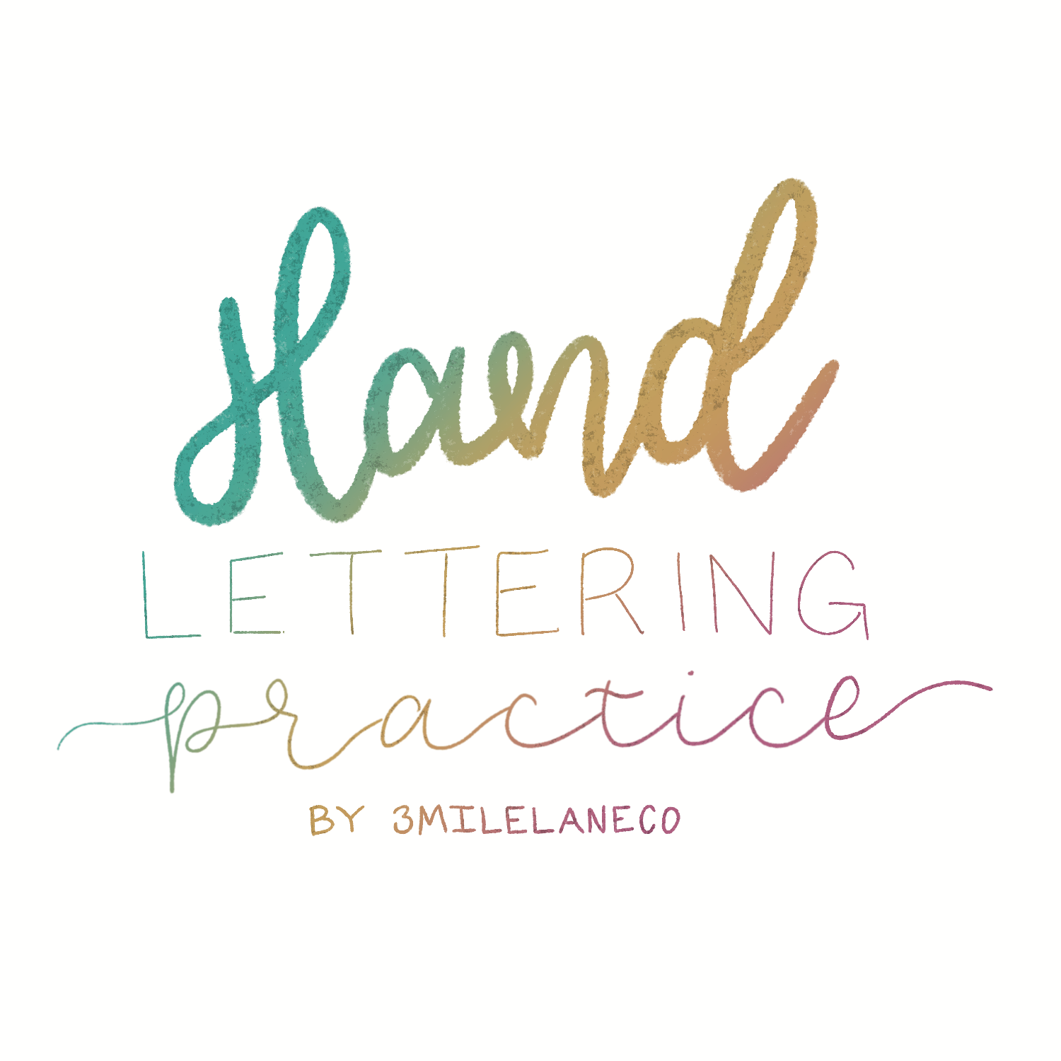 Hand Lettering Practice Workbook Procreate Digital Download