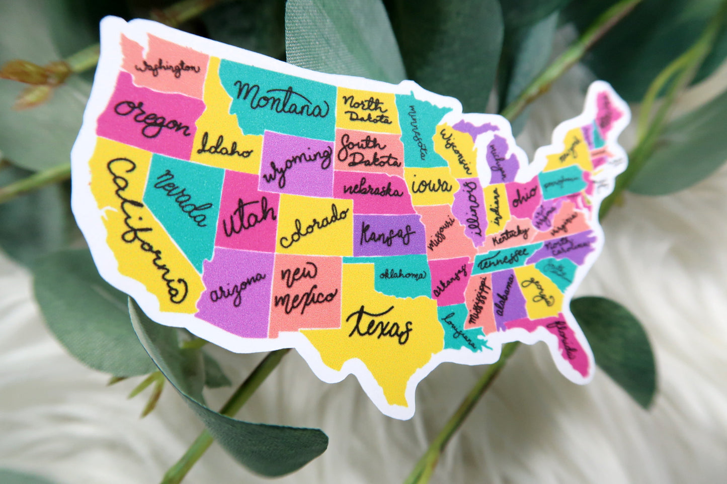 US Map Waterproof Sticker