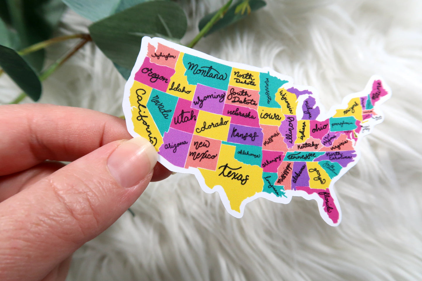 US Map Waterproof Sticker